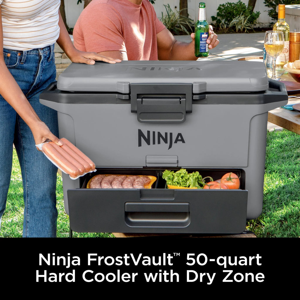 Nouveauté 2026 – Glacière rigide Ninja FrostVault 50 pintes avec zone sèche, grise, FB151GY