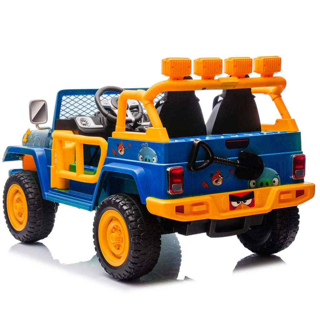 Nouveauté 2026 – Joyracer , véhicule électrique 24 volts pour enfants de 3 à 8 ans, sous licence Angry Birds, avec télécommande, pelle, Bluetooth, phares et roues motorisées. Convient aux enfants jusqu'à 60 kg (130 lbs). Couleur verte