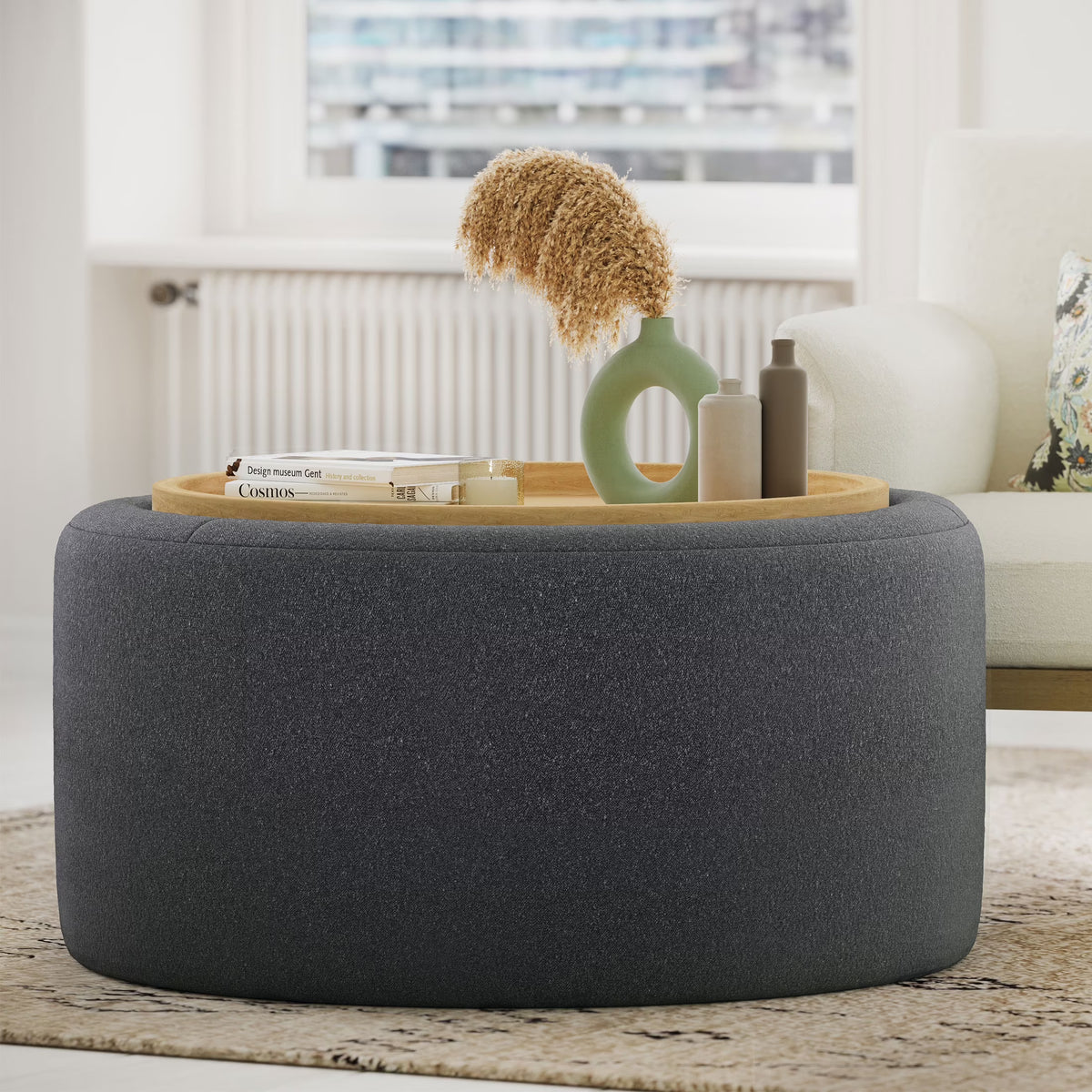 Nouveauté 2026 – Table basse Beautiful Drew Stowaway avec rangement, par Drew Barrymore, couleur crème