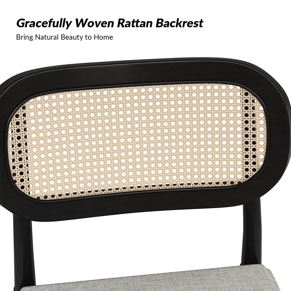 Nouveauté 2026 – Ensemble de 2 chaises de salle à manger Rattan , fauteuils en bois avec coussins amovibles, style gland, pour la maison, la cuisine ou le restaurant