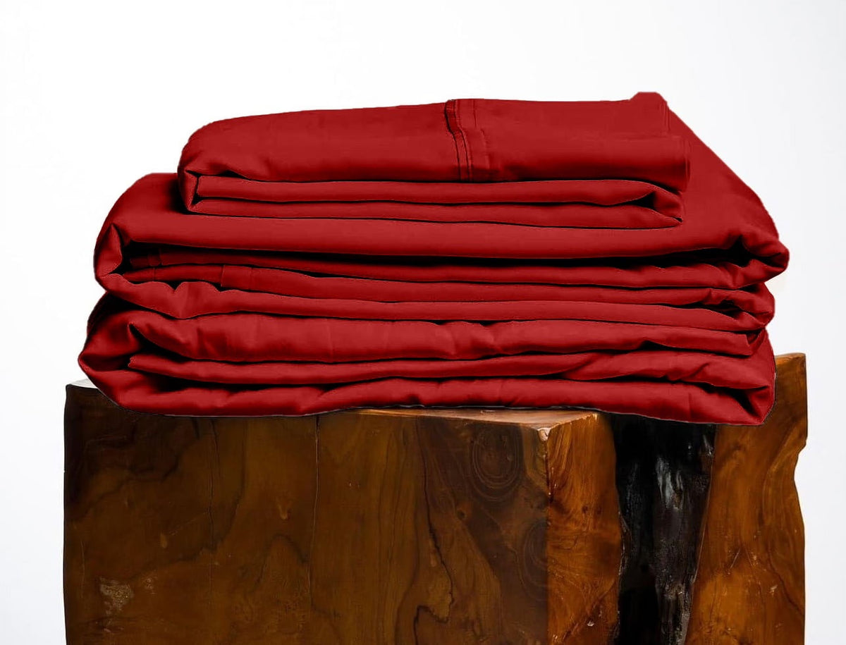 Nouveauté 2026 – Parure de lit 4 pièces en coton égyptien Giza 100 % (600 fils/cm²), drap-housse à bonnet profond de 38 cm, satin doux et respirant - Noir, 1 place