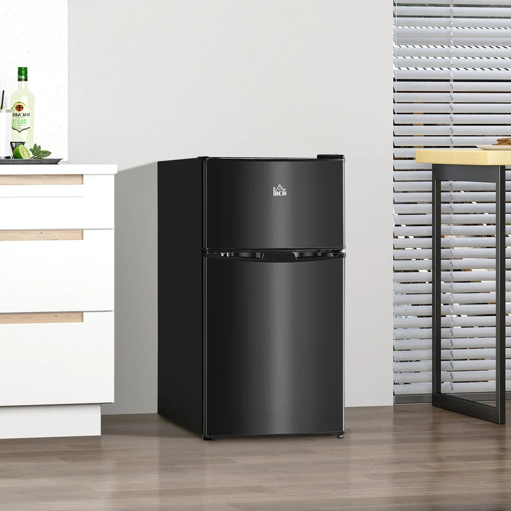 Nouveauté 2026 – Mini-réfrigérateur de 3,2 pi³ avec congélateur, réfrigérateur compact à deux portes avec thermostat réglable, étagère et porte réversible, idéal pour une chambre, une résidence étudiante ou un bureau à domicile. Économe en énergie, n