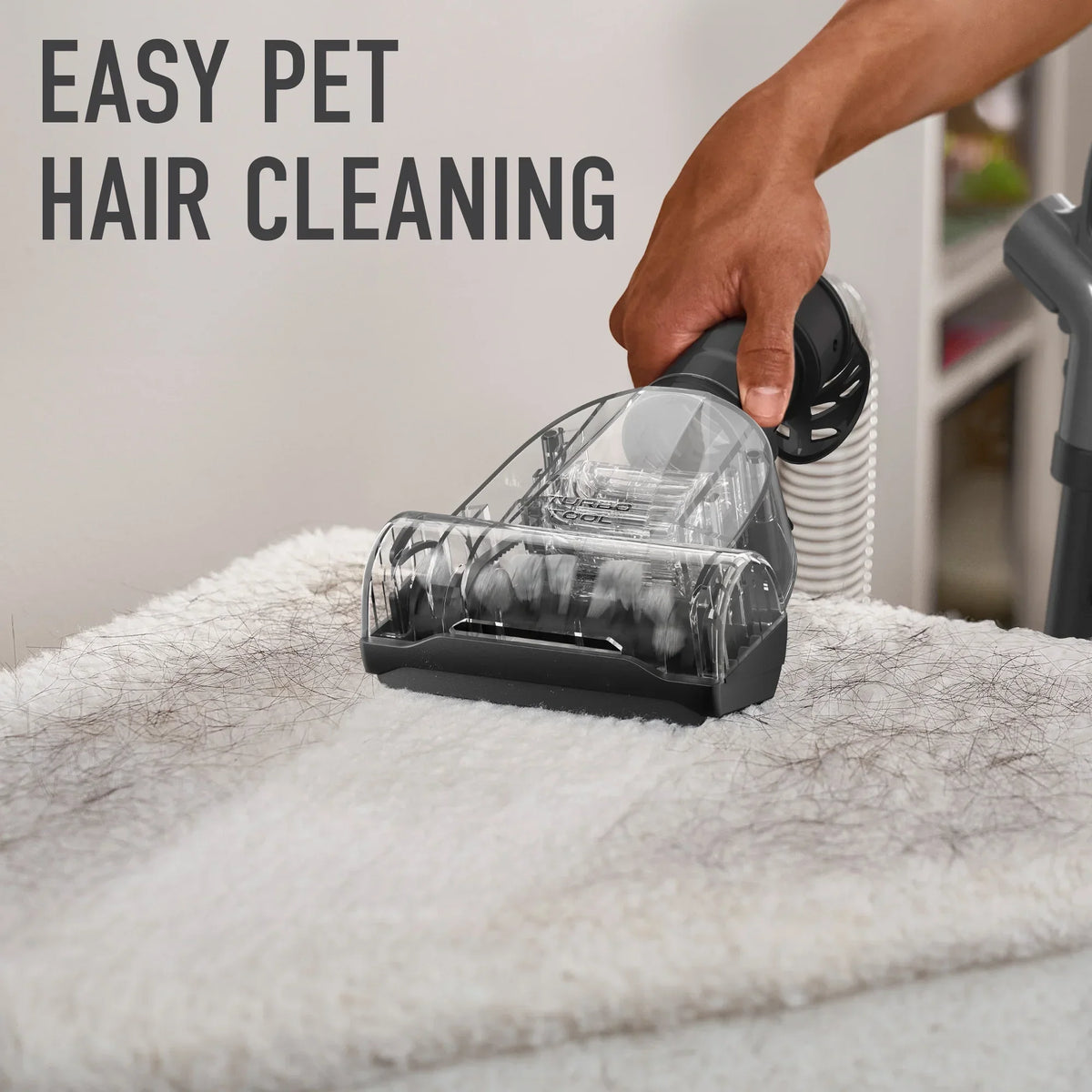 Nouveauté 2026 – Aspirateur vertical sans sac Hoover Rewind Pet , idéal pour les animaux, avec enrouleur de cordon automatique, pour le nettoyage de toutes les surfaces et des pièces en hauteur, UH77410V, gris et rouge