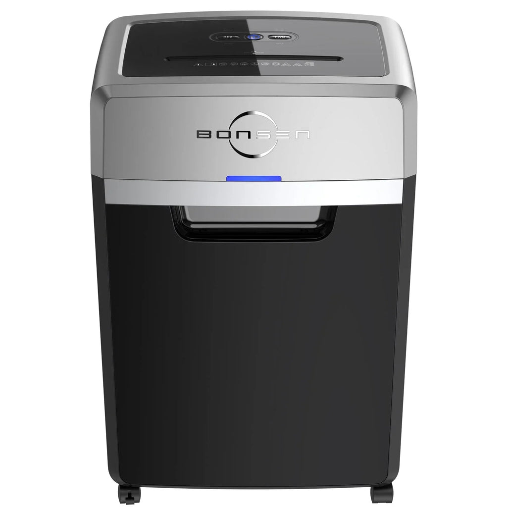 Nouveauté 2026 – Destructeur de documents Bonsen , coupe croisée, 24 feuilles, usage intensif, pour bureau | Destructeur commercial avec bac de 34 litres
