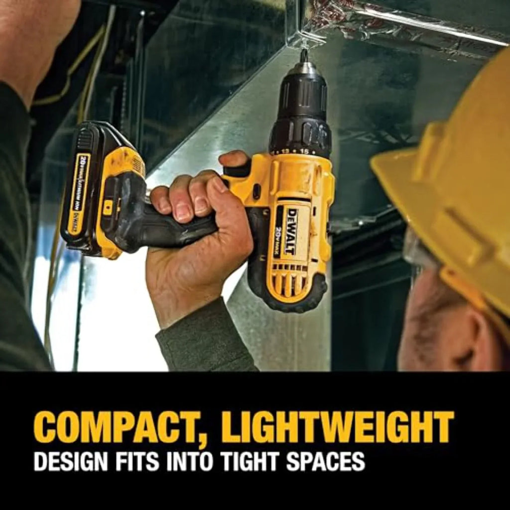 Nouveauté 2026 – Kit perceuse-visseuse sans fil DEWALT 20V Max, compact, 1/2 pouce (DCD771C2), jaune
