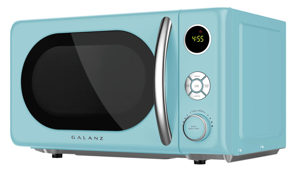 Nouveauté 2026 – Four à micro-ondes de comptoir rétro Galanz 0,7 pi³ , 700 watts, bleu, neuf