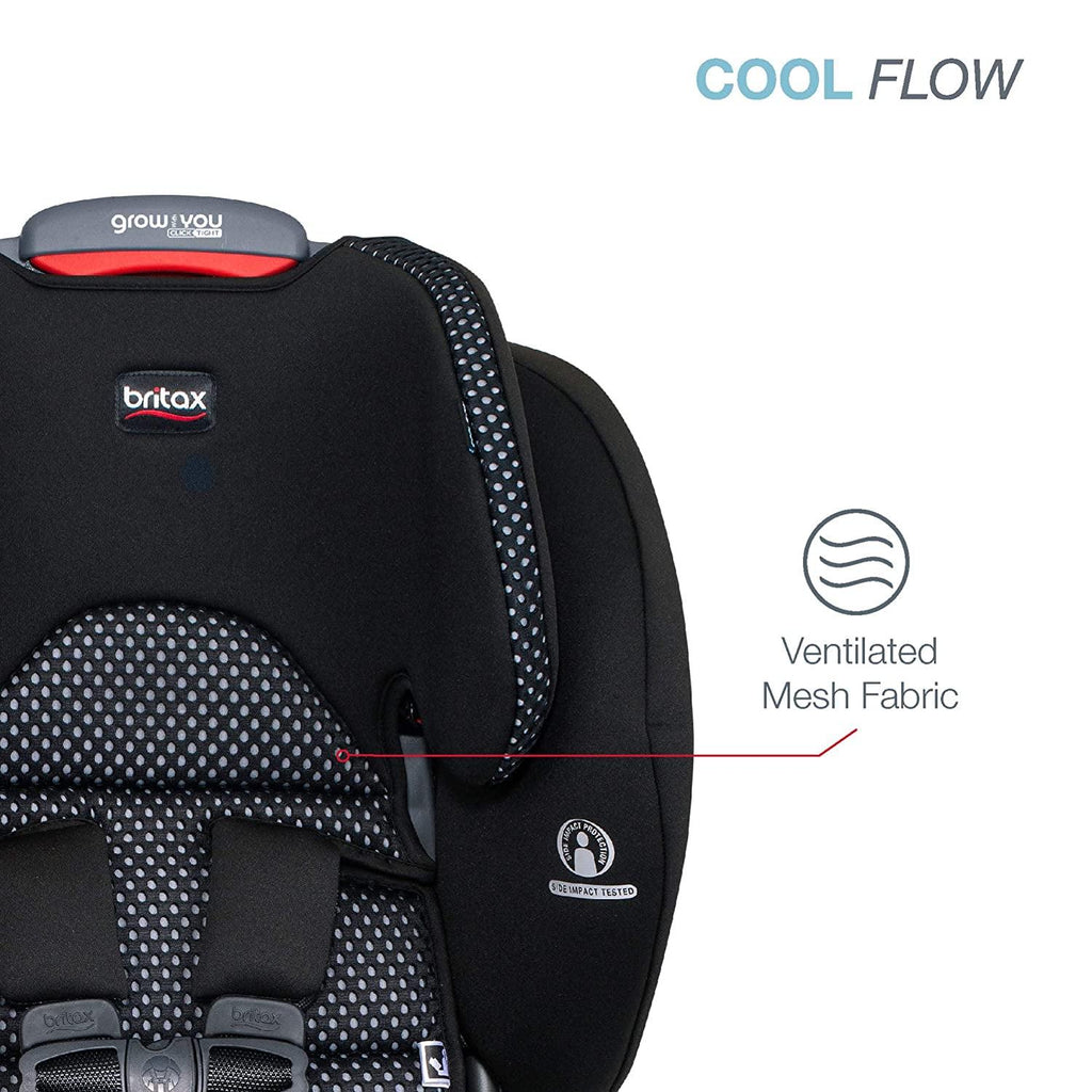 Nouveauté 2026 – Siège auto Britax Grow With You ClickTight Harness-2-Rehausseur 2 en 1 avec dossier haut. Gris Cool Flow
