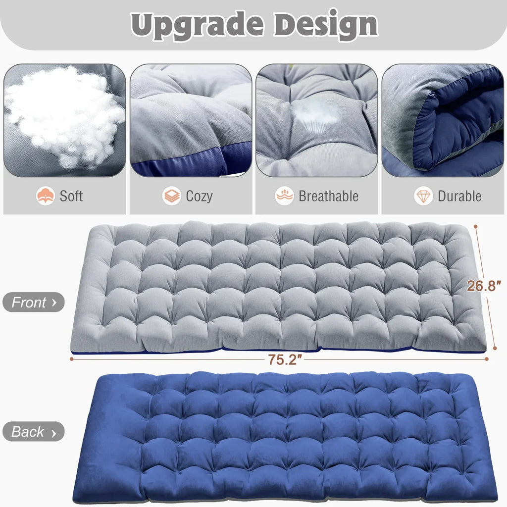 Nouveauté 2026 – Chaise longue MOPHOTO avec matelas, supportant jusqu'à 200 kg, lit de camp portable et robuste, réglable, idéal pour le camping, la piscine, la plage et la terrasse