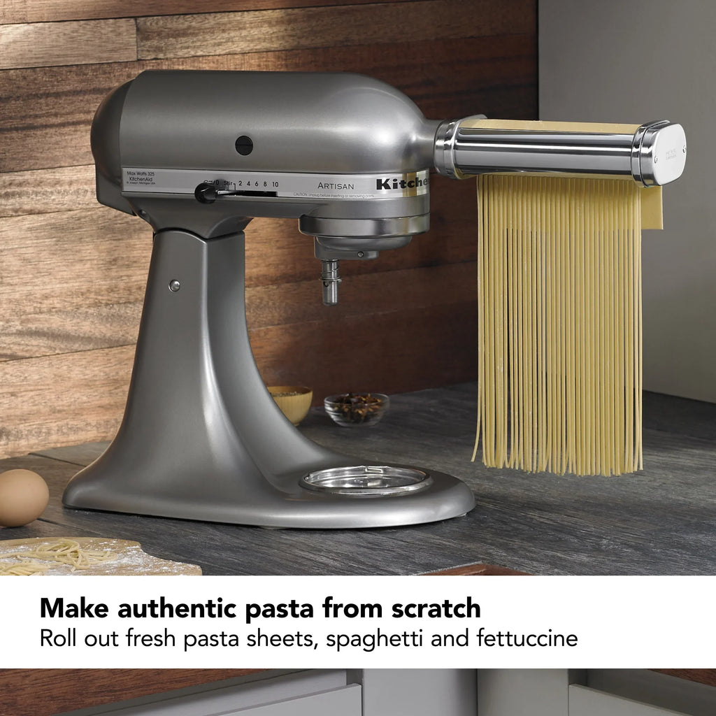 Nouveauté 2026 – Ensemble de 3 pièces KitchenAid (rouleau et coupe-pâtes), métal, KSMPRA