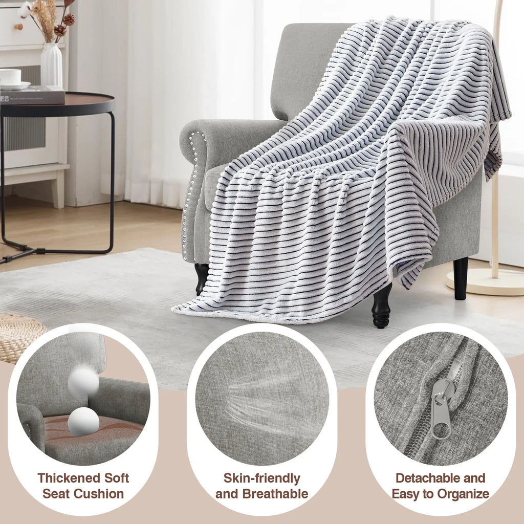 Nouveauté 2026 – Fauteuil d'appoint moderne COOLHUT , canapé une place confortable revêtu de tissu lin avec structure en bois massif, gris