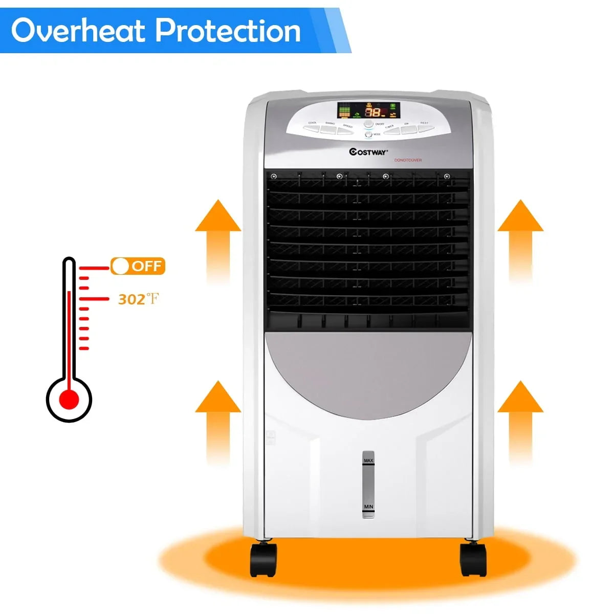 Nouveauté 2026 – Ventilateur et humidificateur portable Costway avec filtre lavable et télécommande