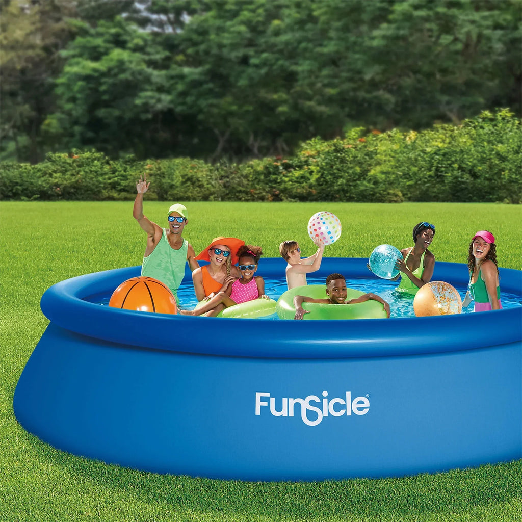 Nouveauté 2026 – Piscine hors sol ronde Funsicle QuickSet de 2,4 m (8 pi), à partir de 6 ans