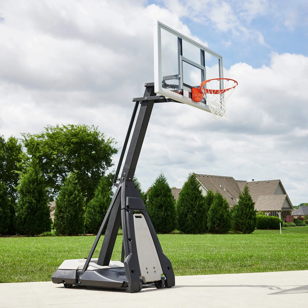 Nouveauté 2026 – Spalding the Beast 7,5 pi - 10 pi Hauteur réglable Système de basketball portable en verre de 60 po (Adulte