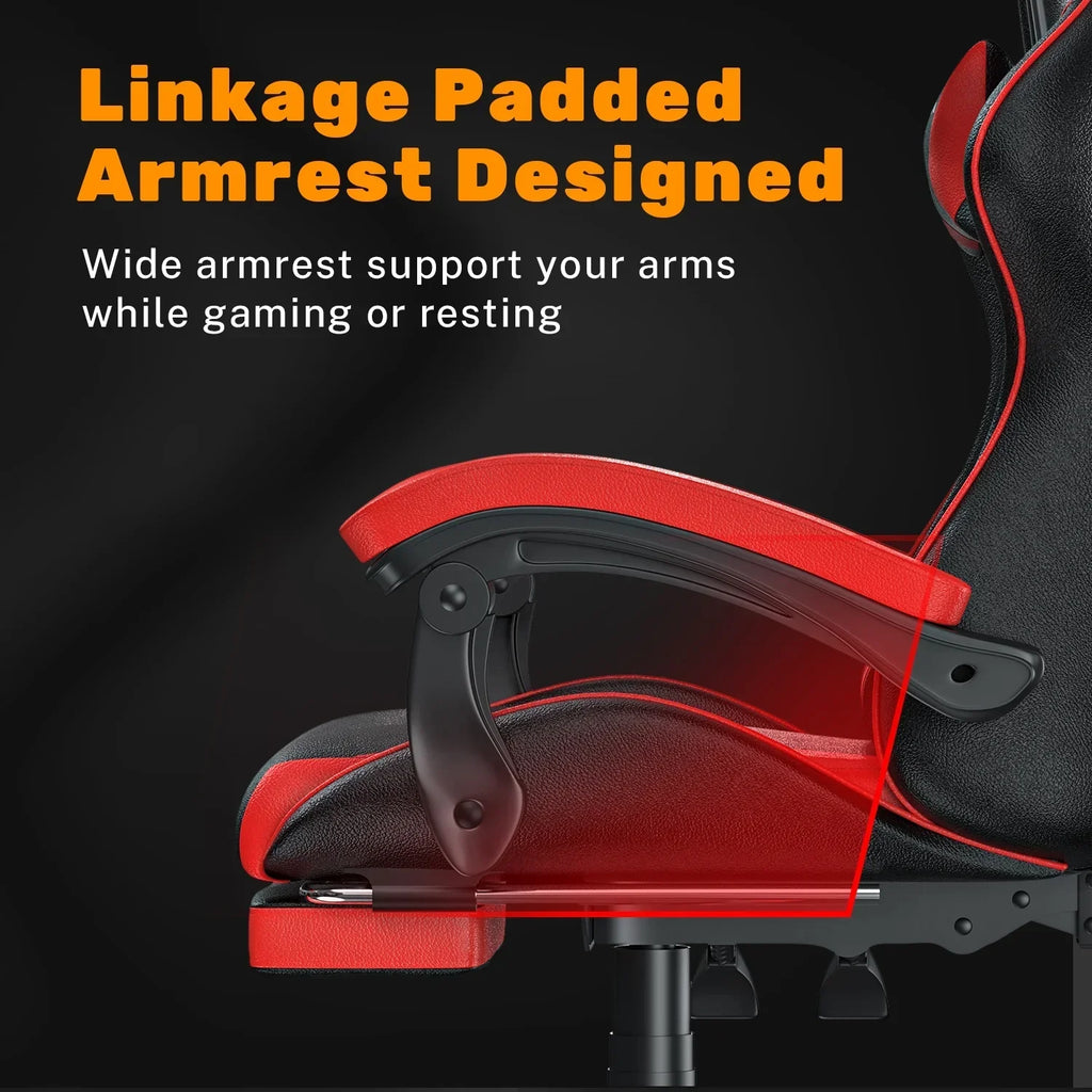 Nouveauté 2026 – Chaise de jeu Bigzzia , chaise de bureau ergonomique avec appui-tête et soutien lombaire réglables en hauteur, pour adultes et adolescents, noir et blanc