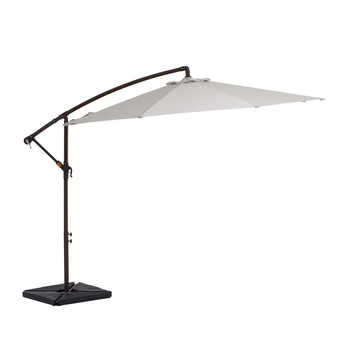Nouveauté 2026 – Parasol déporté suspendu JUSTLET de 3 m (10 pi) robuste avec base en 4 pièces incluse, beige