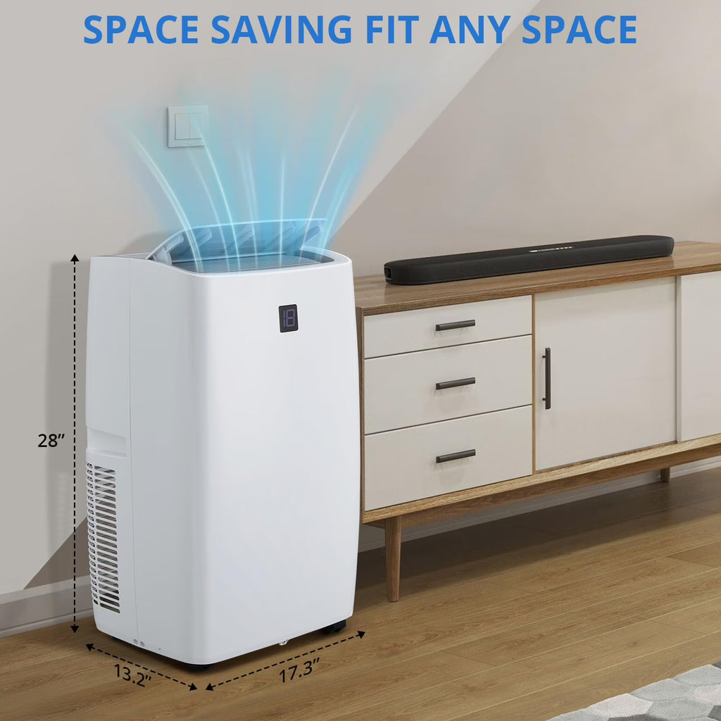 Nouveauté 2026 – Climatiseur portable TROPOW 14000 BTU : rafraîchit jusqu'à 70 m², unité 4 en 1 avec télécommande, déshumidificateur, ventilateur à 3 vitesses et mode nuit. Idéal pour le salon, la chambre et le bureau