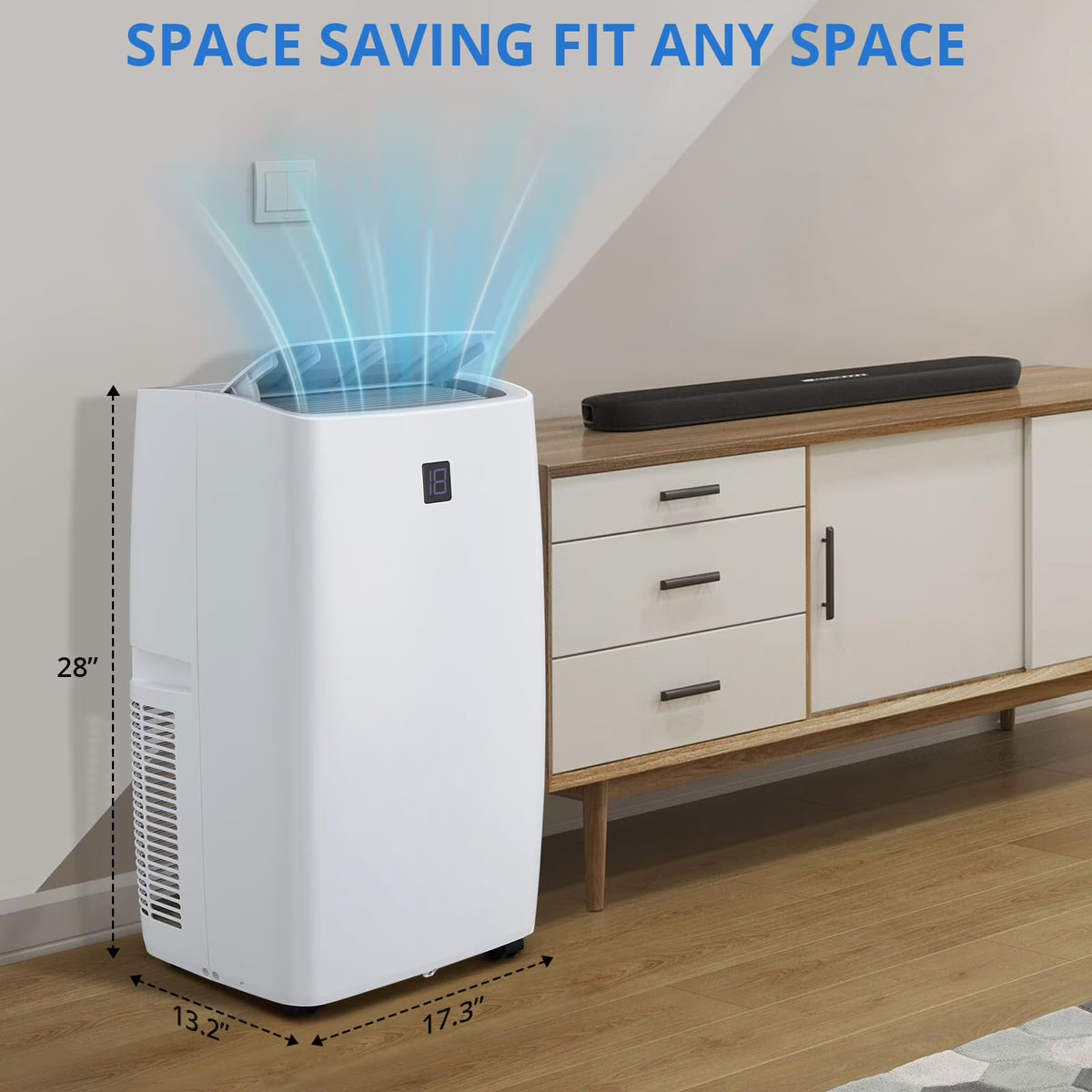 Nouveauté 2026 – Climatiseur portable TROPOW 14000 BTU : rafraîchit jusqu'à 70 m², unité 4 en 1 avec télécommande, déshumidificateur, ventilateur à 3 vitesses et mode nuit. Idéal pour le salon, la chambre et le bureau