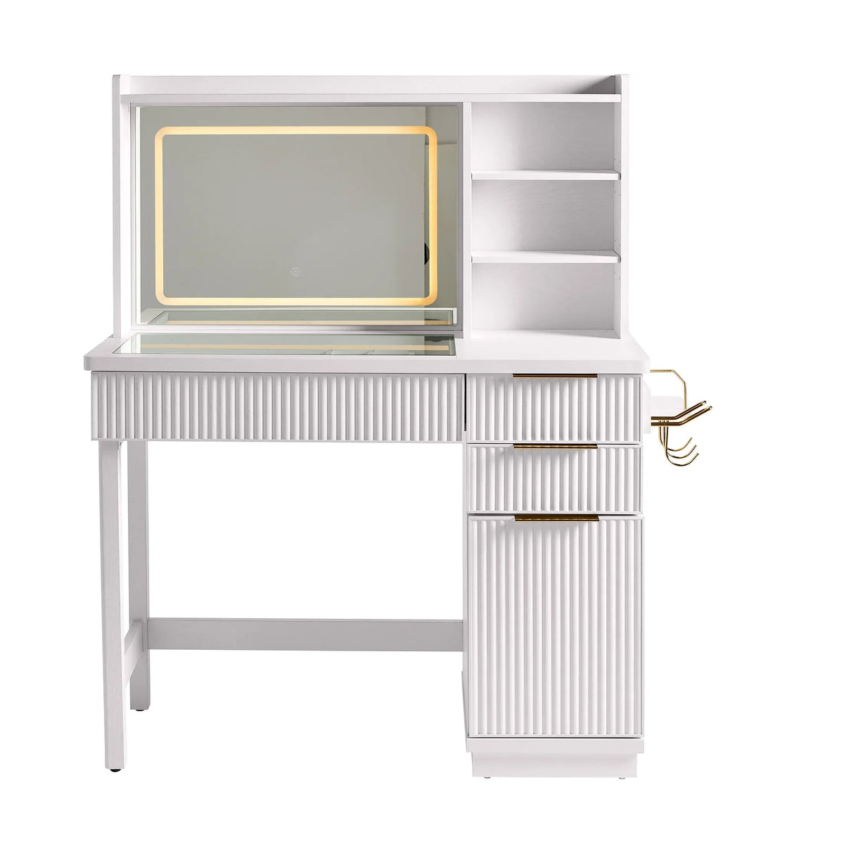 Nouveauté 2026 – Coiffeuse Lillian de Better Homes & Gardens avec miroir éclairé par DEL, finition blanche