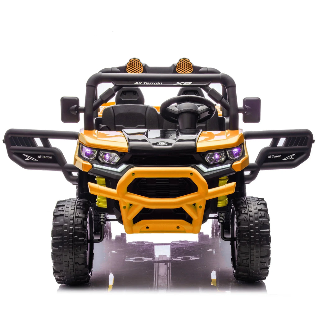Nouveauté 2026 – Camion électrique Xuanlur 24V 2 places pour enfants , avec moteur 2x200W, benne basculante/pelle, pneus résistants, lumières LED, musique et télécommande, noir
