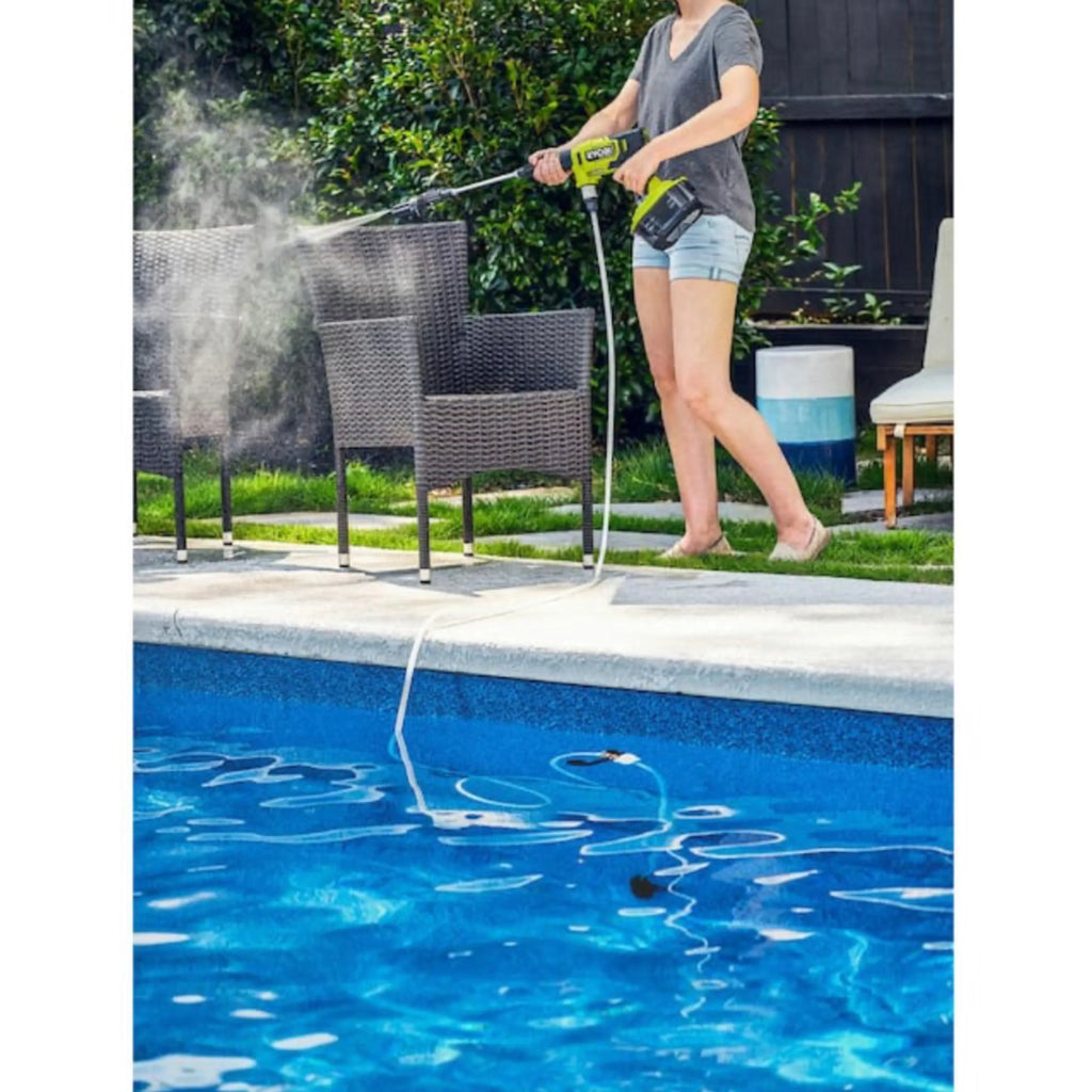 Nouveauté 2026 – Nettoyeur haute pression électrique sans fil Ryobi ONE+ HP 600 PSI à 0,7 GPM 18 V, eau froide, tuyau de siphon de 6 m