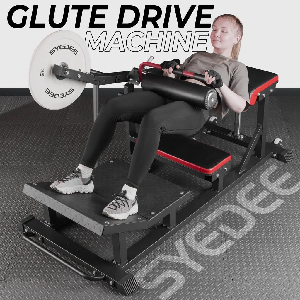 Nouveauté 2026 – Machine à pont fessier syedee , machine robuste à charge guidée pour le hip thrust, machine Glute Drive pour le modelage des muscles fessiers (rouge