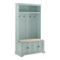 Nouveauté 2026 – Porte-manteau traditionnel en bois Bowery Hill , coloris bleu écume de mer/avoine