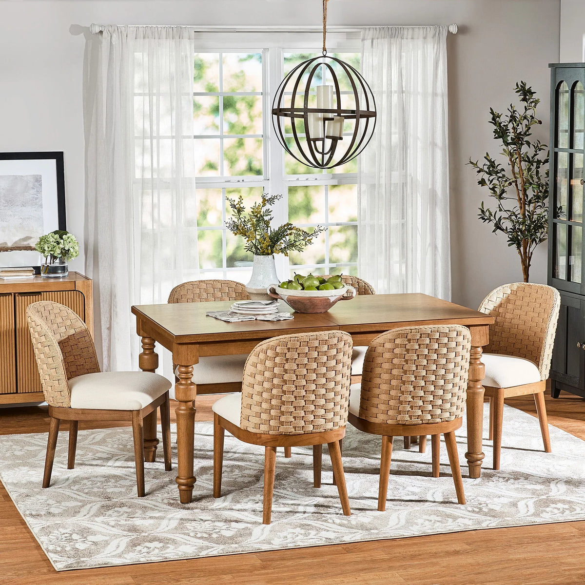 Nouveauté 2026 – Ensemble de 2 chaises de salle à manger de style ferme Saylor de My Texas House, en bois naturel, année