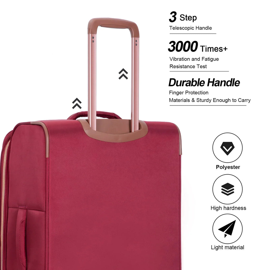 Nouveauté 2026 – Ensemble de 4 bagages Travelhouse : valise souple extensible et légère avec doubles roulettes multidirectionnelles (noir