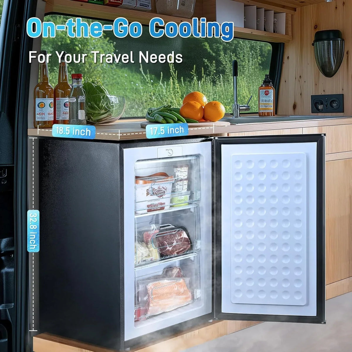 Nouveauté 2026 – Congélateur vertical Upright , congélateur vertical compact de 85 litres (3 pi³) avec thermostat réglable, mini-congélateur avec porte simple réversible en acier inoxydable, argent