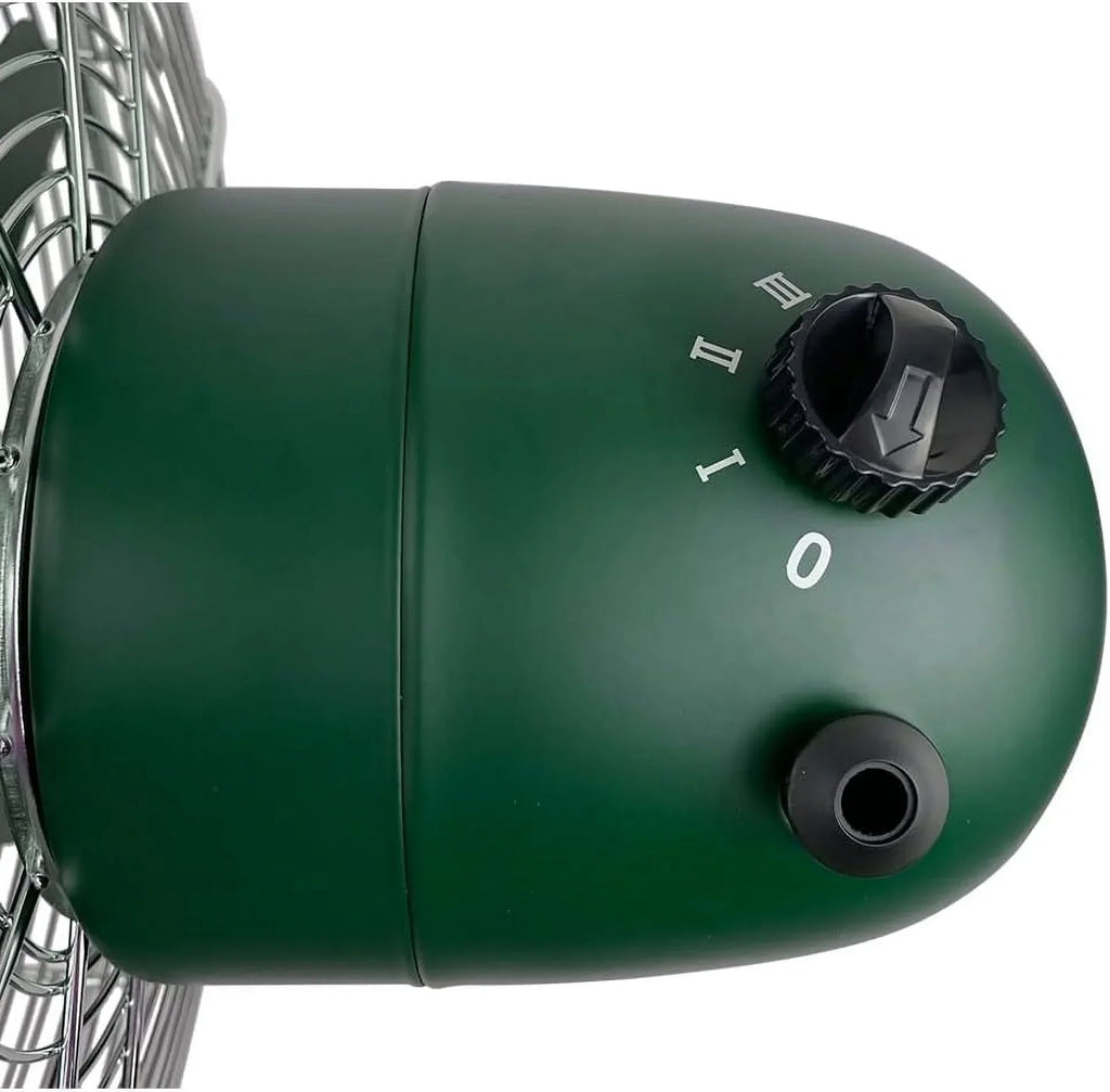 Nouveauté 2026 – Ventilateur de table rétro tout métal Good Housekeeping (92618) avec 3 vitesses, large oscillation et poignée de transport