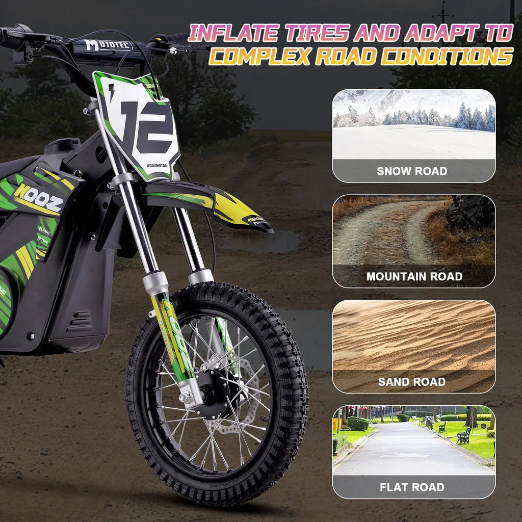 Nouveauté 2026 – Moto tout-terrain électrique MotoTec 36 V 1000 W (HP112E) bleue