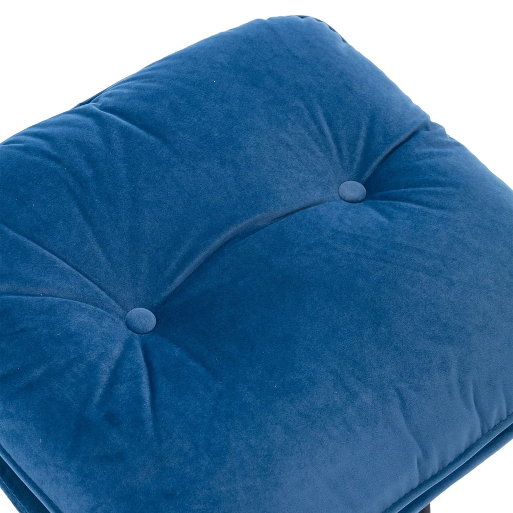 Nouveauté 2026 – Fauteuil pivotant Velvet avec repose-pieds, chaise longue moderne avec structure en métal, fauteuil de lecture confortable pour salon, chambre ou bureau, bleu