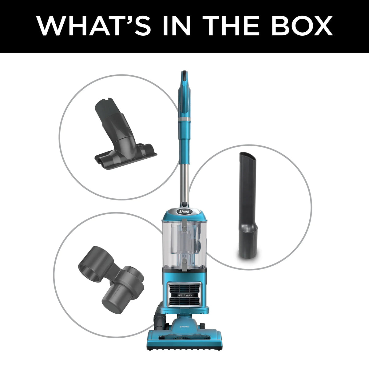 Nouveauté 2026 – Aspirateur vertical Shark Navigator Lift-Away : aspiration puissante, sans sac, pour sols durs et moquettes, grand bac à poussière, filtre HEPA, direction pivotante, suceur plat et brosse pour tissus d'ameublement, NV380, bleu