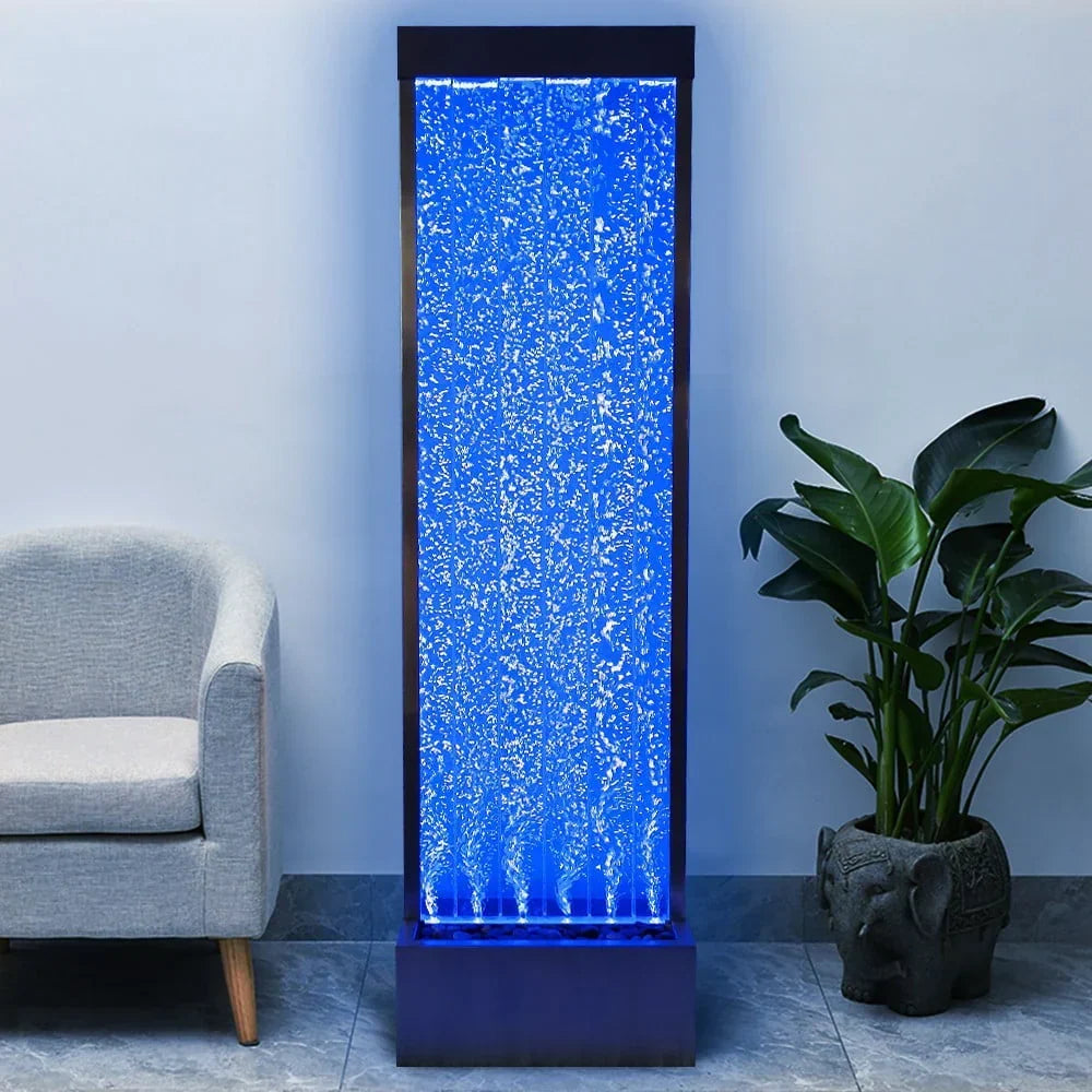 Nouveauté 2026 – Fontaine à bulles acrylique 72'' , panneau à bulles sur pied, éclairage couleur/télécommande
