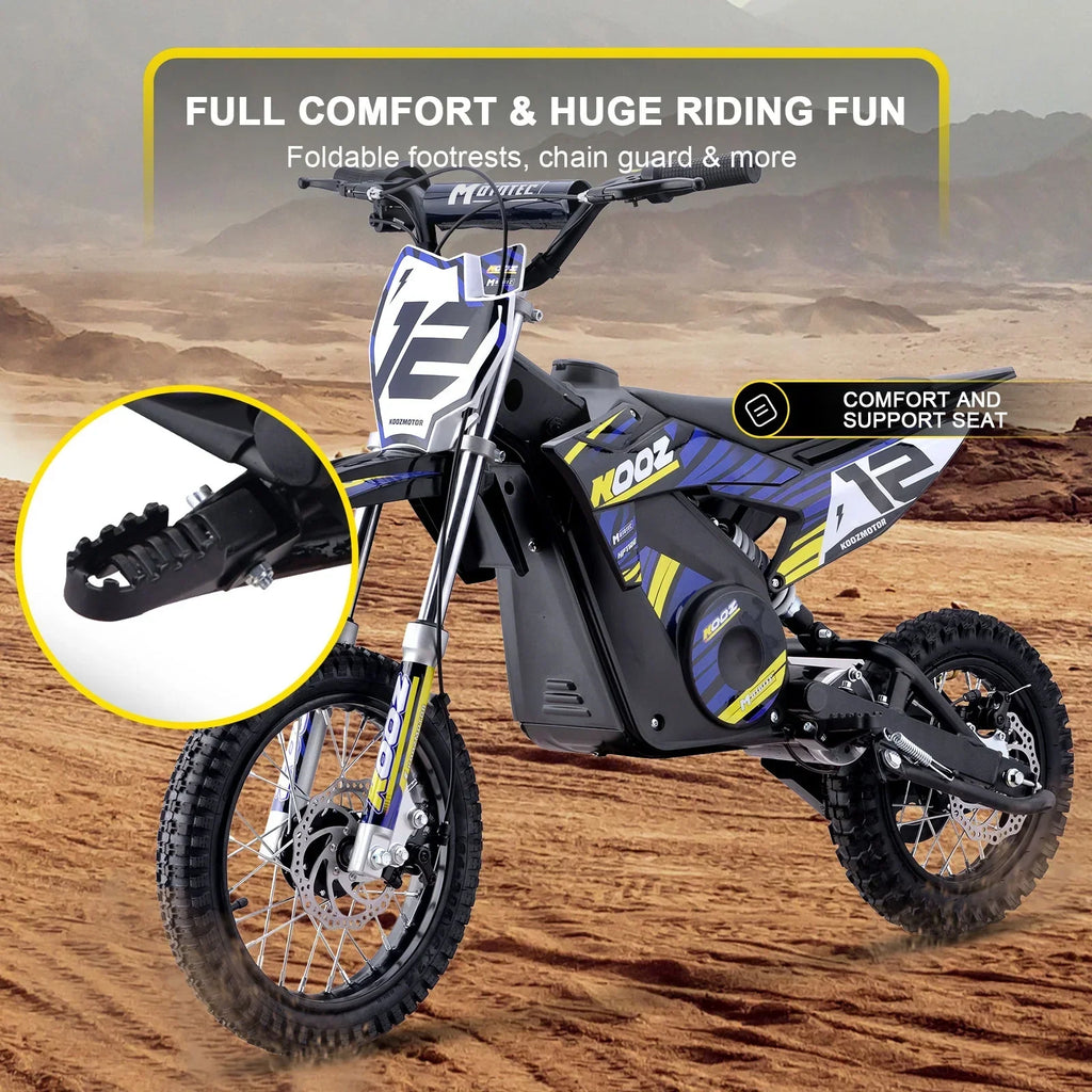 Nouveauté 2026 – Moto tout-terrain électrique MotoTec 36 V 1000 W (HP112E) bleue