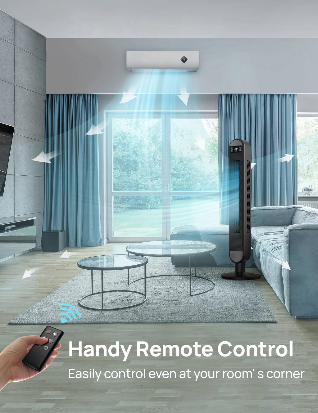 Nouveauté 2026 – Ventilateur tour Dreo pour la maison, ventilateur sur pied de 107 cm avec télécommande, ventilateur oscillant de 229 cm pour l'intérieur, ventilateurs de chambre silencieux (34 dB), 6 vitesses, 4 modes, minuterie de 12 heures, ventil