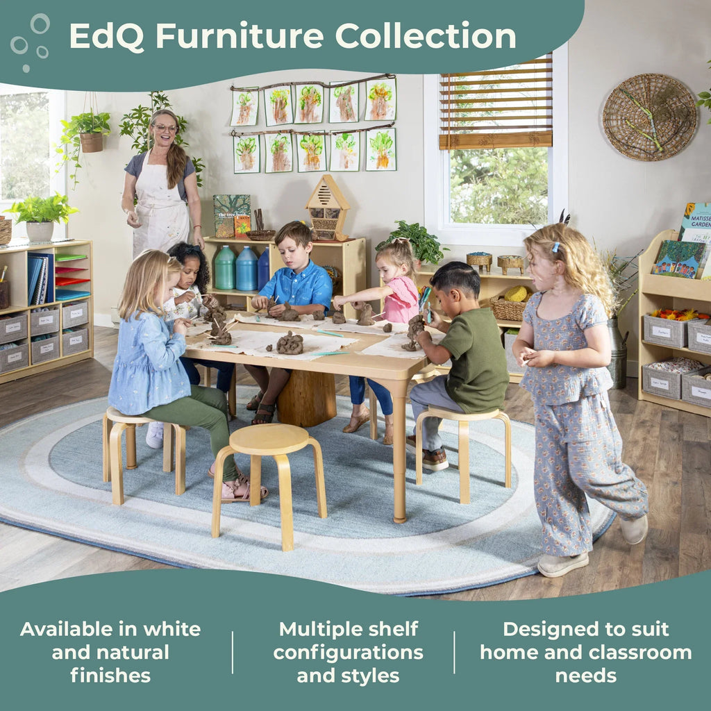 Nouveauté 2026 – Coin lecture EdQ de Guidecraft - Naturel : Banc de lecture en bois pour chambre d'enfant, étagère à livres, rangement pour jouets et cubes de rangement