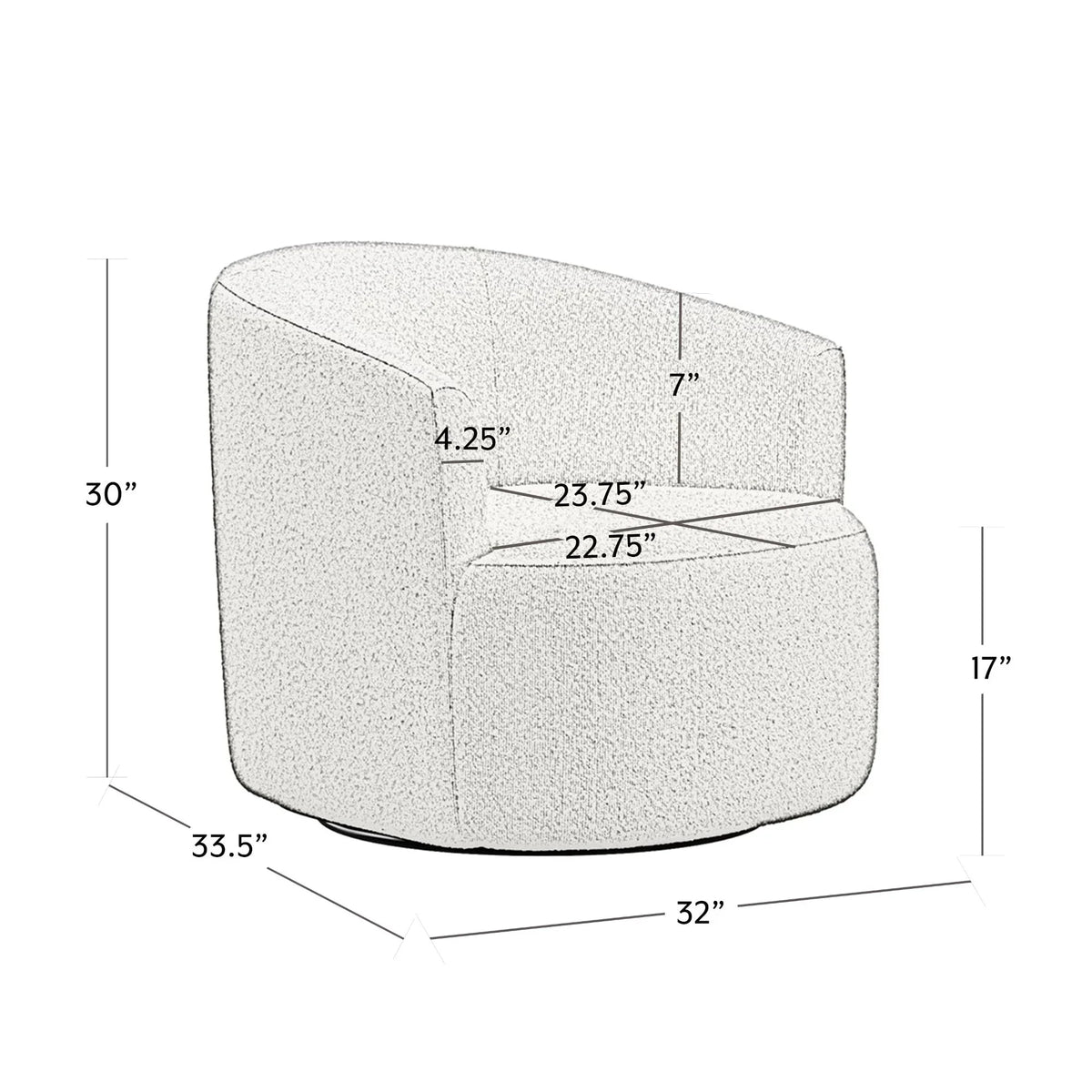Nouveauté 2026 – Fauteuil pivotant Mainstays Boucle , taupe