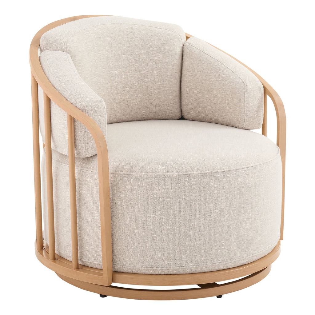 Nouveauté 2026 – Fauteuil pivotant Lillian Birdcage, lin crème, collection Better Homes & Gardens
