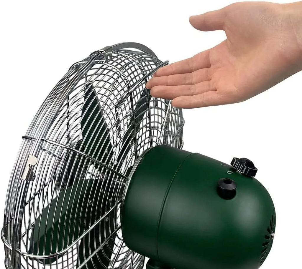 Nouveauté 2026 – Ventilateur de table rétro tout métal Good Housekeeping (92618) avec 3 vitesses, large oscillation et poignée de transport