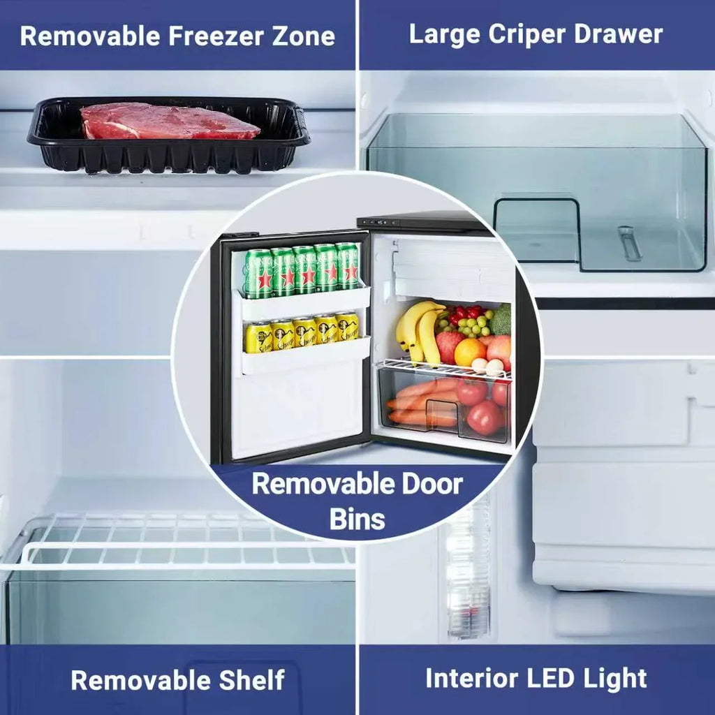 Nouveauté 2026 – Réfrigérateur BODEGACOOLER 12 volts , compatible avec les camping-cars et les véhicules de loisirs, contrôlable par application, 65 L (2,3 pi³), avec serrure, compresseur de voyage 12/24 V CC (4A-46A) pour camions, camping-cars et vé