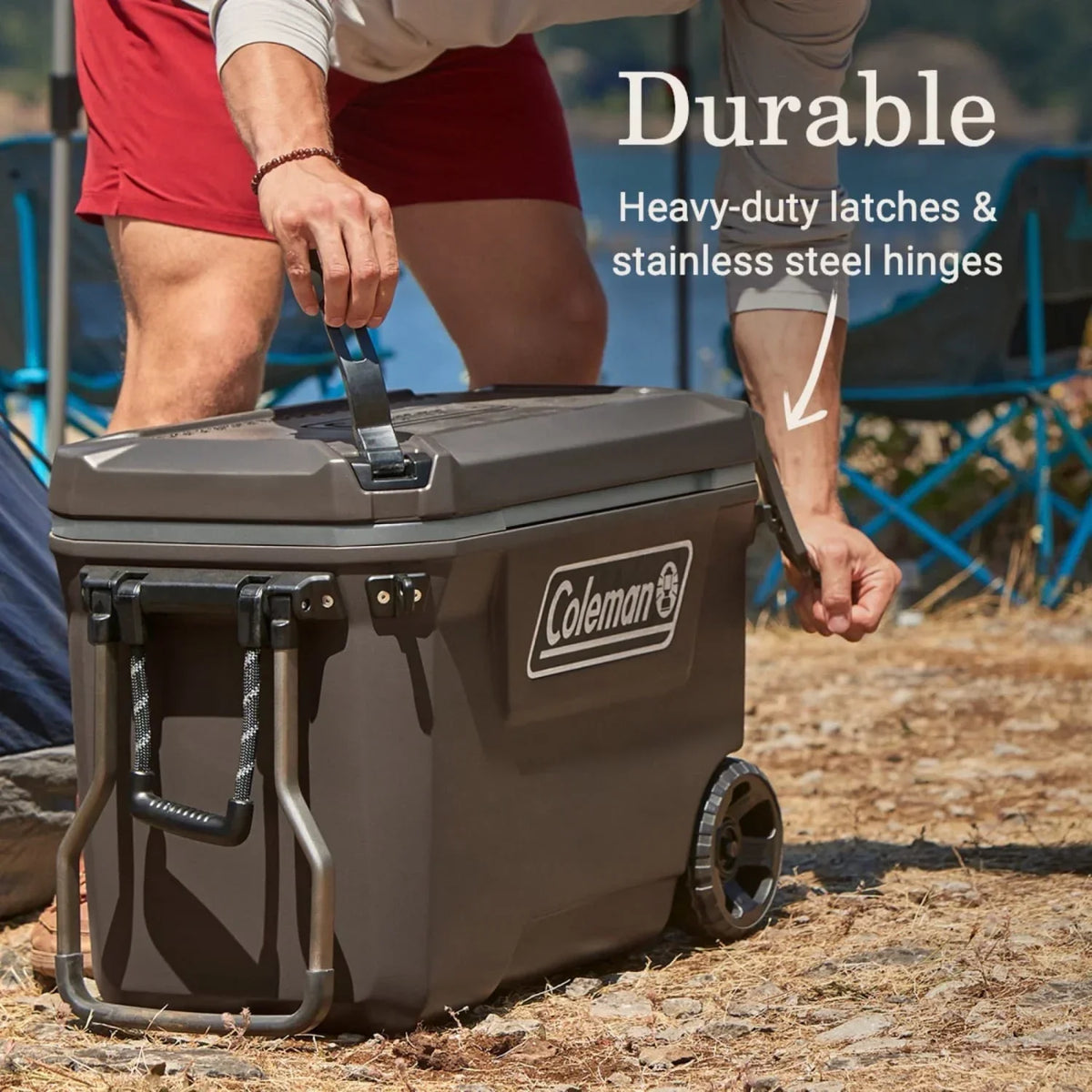 Nouveauté 2026 – Glacière rigide Coleman Convoy Series , 65 pintes (environ 60 litres), avec roulettes, capacité jusqu'à 48 canettes, couleur noyer brun