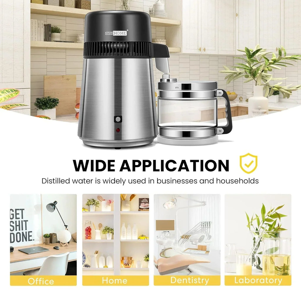 Nouveauté 2026 – Distillerie d'eau de comptoir SPECSTAR , 4 L (1,1 gallon), en acier inoxydable 304, avec filtre purificateur et interrupteur intelligent, idéale pour la maison ou le bureau