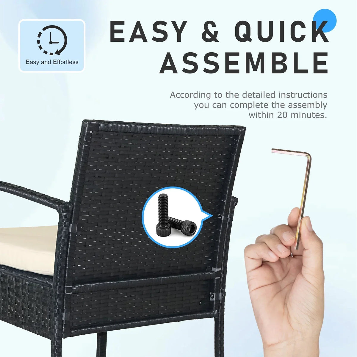 Nouveauté 2026 – Ensemble de mobilier de jardin Tappio , 3 pièces, style bistro, comprenant des chaises de conversation en rotin, une table d'appoint et des coussins. Idéal pour balcon, jardin ou terrasse. Couleur : rouge