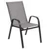 Nouveauté 2026 – Lot de 5 chaises empilables d'extérieur BizChair noires , revêtement Flex Comfort et structure en métal
