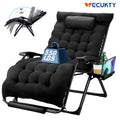 Nouveauté 2026 – Fauteuil zéro gravité surdimensionné VECUKTY XXL - Capacité de 227 kg, siège rembourré de 84 cm de large, fauteuil de voyage pliable pour une utilisation intérieure/extérieure - Terrasse, pelouse, noir, portable et robuste