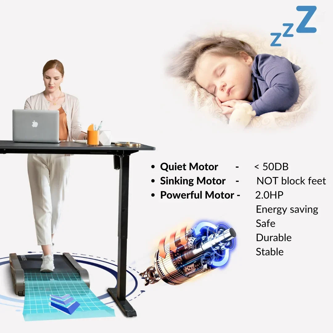 Nouveauté 2026 – Tapis de marche électrique Egofit Walker Pro , le plus petit modèle à placer sous un bureau, pour la maison, 2 CV, inclinaison de 5°
