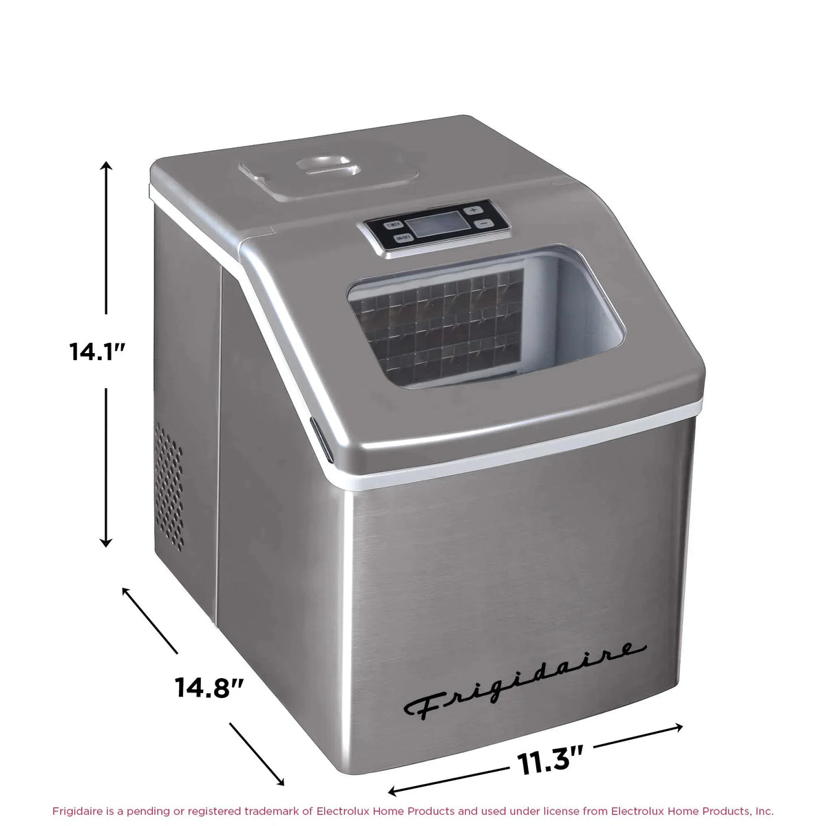 Nouveauté 2026 – Machine à glaçons carrée transparente de comptoir Frigidaire , 18 kg (40 lb) - Acier inoxydable