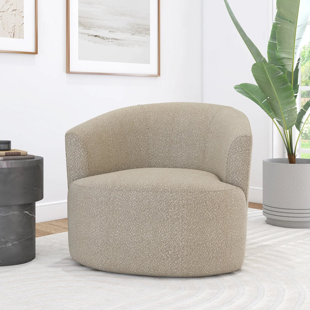 Nouveauté 2026 – Fauteuil pivotant Mainstays Boucle , taupe