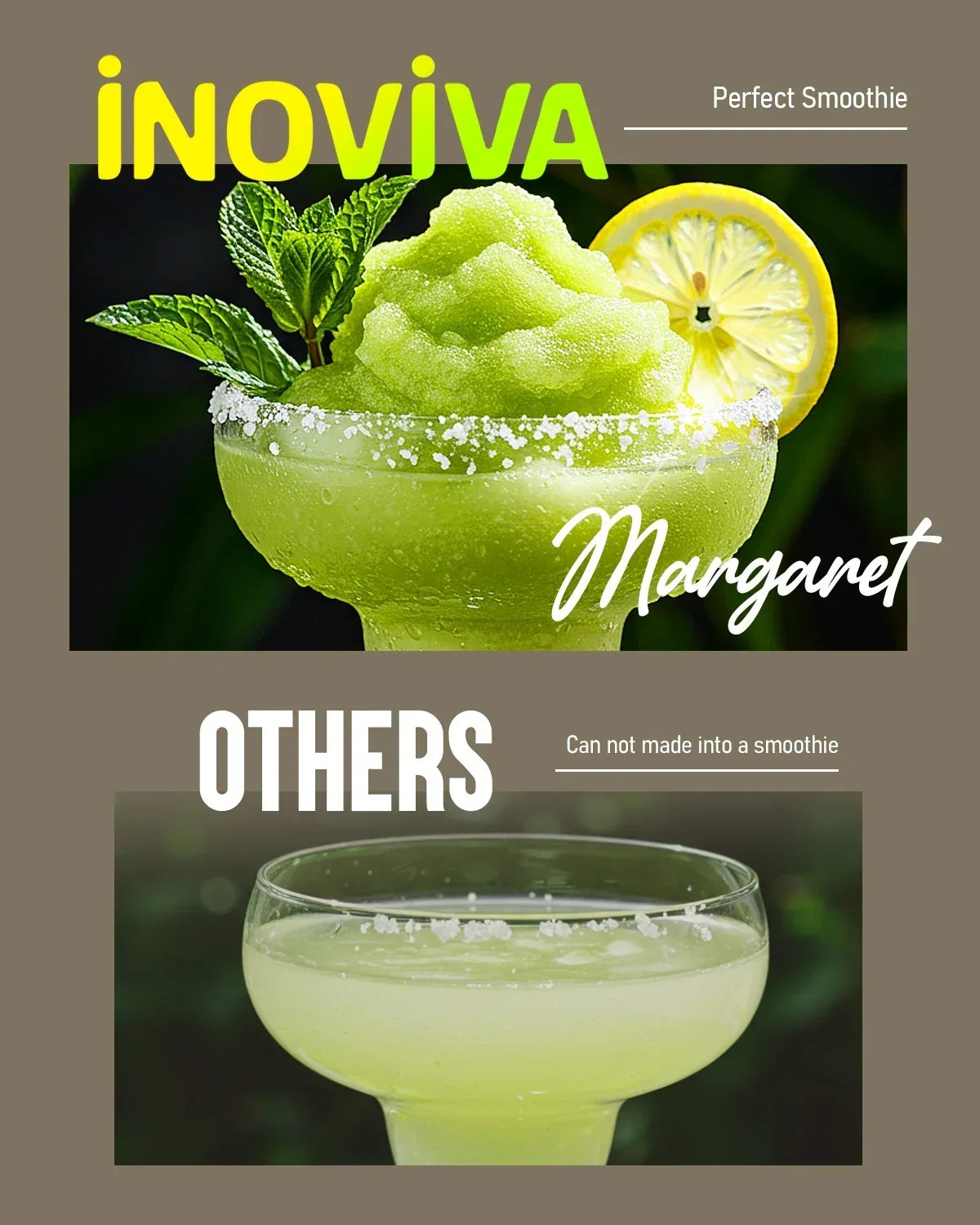Nouveauté 2026 – Machine à granita INOVIVA , sans glace, 2,5 L (88 oz), avec fonction autonettoyante, 5 programmes prédéfinis, margaritas glacées, frappés, milkshakes et bien plus encore